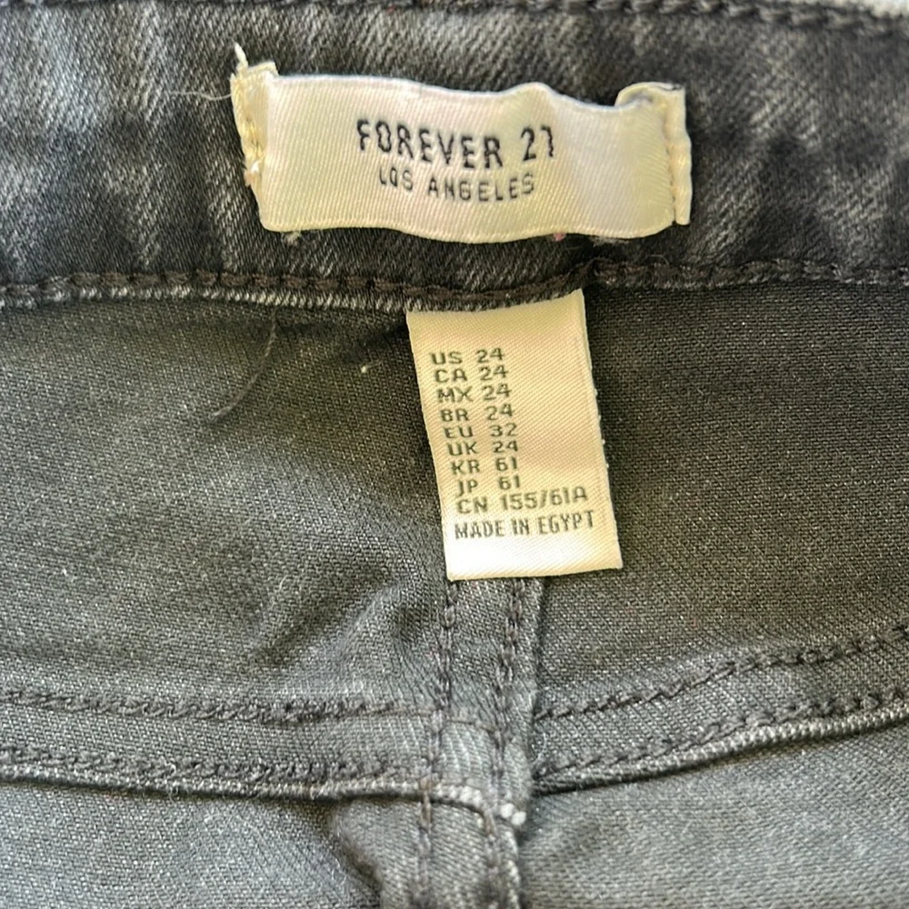 Forever 21 Black Distressed Jean Shorts